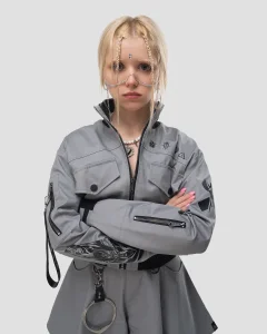 Куртка Анубис / Anubis / серая женская, цвет темный серый с черным, размер 40