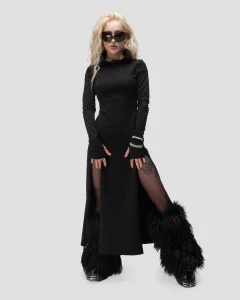 Платье Monom black, цвет черный, размер 44