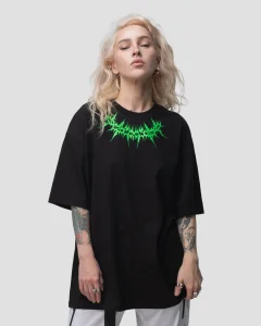 Футболка Spike B/G женская, цвет черный с зеленым, размер l