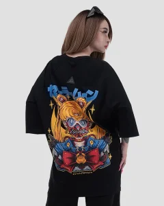 Футболка Sailor Moon женская, цвет черный с желтым, размер 46