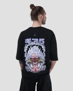 Футболка Luffy мужская, цвет черный со светло серым, размер 42