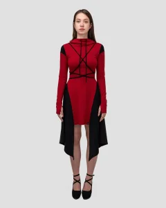 Платье Assassin bordo, цвет бордовый с черным, размер 46