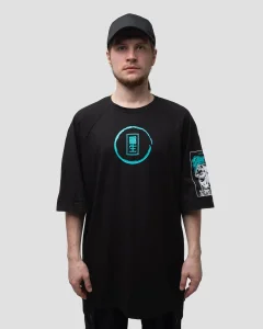 Футболка Roca B/T, цвет черный с бирюзовым, размер 44