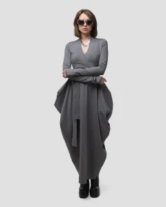 Платье Kimono SL light gray женское, цвет светло-серый, размер 40