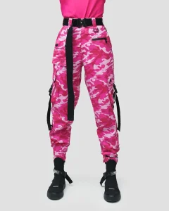 Брюки Jungle Camo P/W женские, цвет розовый с белым, размер 44