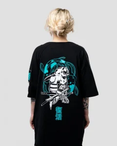 Футболка Roca B/T женская, цвет черный с бирюзовым, размер 42