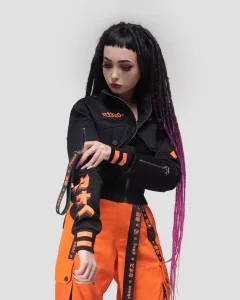 Куртка Баг / Bug / черная с оранжевым женская, цвет черный с оранжевым, размер 46