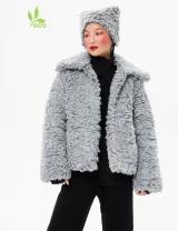 ПОЛУШУБОК ДВУСТОРОННИЙ серый Inner Sun из ECO меха - S - Серый - 