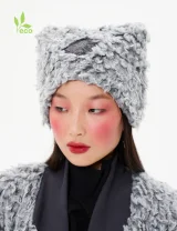 ШАПКА MiuMiu из ECO меха - Ø 54 - S - Серый