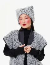 ШАПКА MiuMiu из ECO меха - Ø 56 - M - Серый