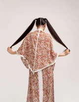 Летний платок с анималистичным принтом коричневый - Коричневый - 