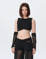 Crop top BURN черный - L - Черный