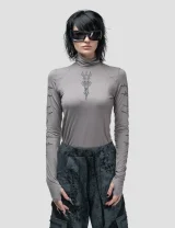 Лонгслив Dragon gray женский, цвет светло-серый с черным, размер 44