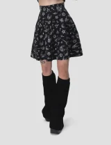 Юбка Гот / Goth / черная с белым женская, цвет черный с белым, размер 42